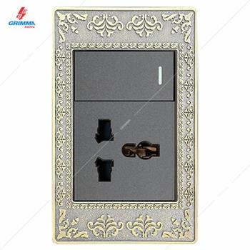 Bộ công tắc đơn 2 chiều + ổ cắm 3 chấu GRIMMA G8ZAXK12SK3 G8ZAXK12SK3