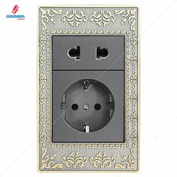 Bộ ổ cắm 2 chấu + ổ cắm chuẩn Đức GRIMMA G8ZAXSK2SC23 G8ZAXSK2SC23