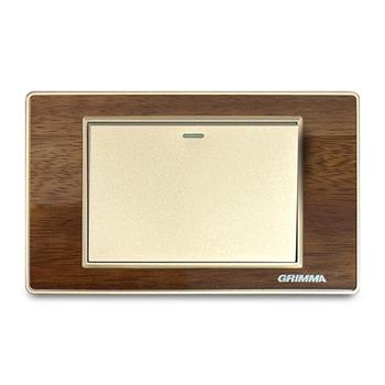 Bộ công tắc đơn 1 chiều Grimma, mặt gỗ G9 series G9WGK11 G9WGK11