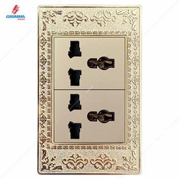 Bộ ổ cắm đôi 3 chấu đa năng GRIMMA G9ZAG2SK3  G9ZAG2SK3