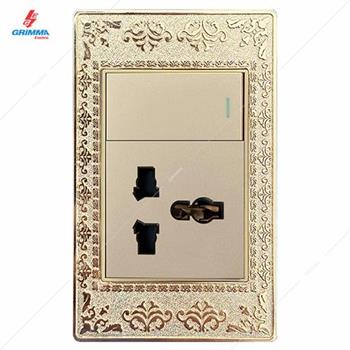 Bộ công tắc đơn 2 chiều + ổ cắm 3 chấu GRIMMA G9ZAGK12SK3 G9ZAGK12SK3