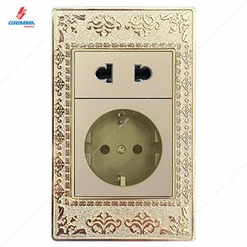 Bộ ổ cắm 2 chấu + ổ cắm chuẩn Đức GRIMMA G9ZAGSK2SC23 G9ZAGSK2SC23