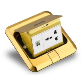 Ổ cắm âm sàn mạng + ghim 3 chấu Grimma GFS3PCG GFS3PCG