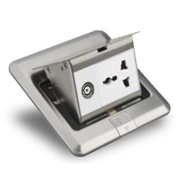 Ổ cắm âm sàn TV + ghim 3 chấu Grimma GFS3TVS GFS3TVS