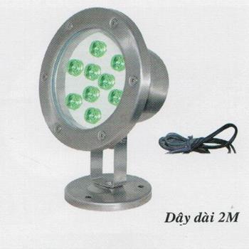 Đèn led âm nước HB 9W màu xanh dương và lá HB 9W