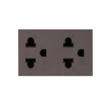 Ổ cắm 3 chấu đôi liền (Double 3 pin socket) A88-C42