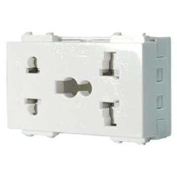 Hạt ổ cắm 2 chấu + đa năng âm tường HOC05 2C/16A