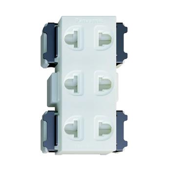 Bộ 3 ổ cắm 2 chấu Panasonic WNV138307W có màn che 250VAC - 16A WNV138307W