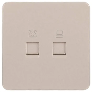 Ổ cắm điện thoại RJ11 + mạng RJ45 Cat 5e màu GOLD WGDT2RJRJ5EG