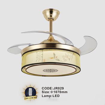 Quạt trần đèn cánh xếp trang trí Slister Ø1070mm - LED JR029