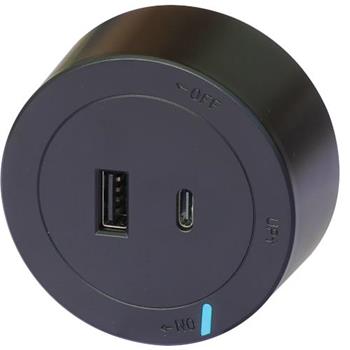 Bộ ổ cắm cao cấp Duhal (chất liệu PC) USB + Type C KxB641