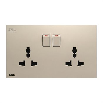 Bộ ổ cắm đôi đa năng 13A, có công tắc - ABB 4TYB503542P0105