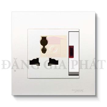 Ổ cắm đơn 3 chấu đa năng 13A có 1 công tắc với đèn neon KB113LSN_WE