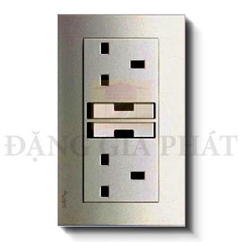 13A Twin Gang Double Pole Large Dolly Switched Socket With Neon KB25LDN_AS