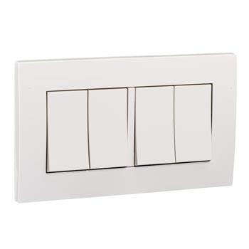 Bộ công tắc 4, một chiều màu trắng KB34_1_WE
