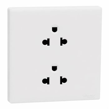 Bộ ổ cắm đôi 3 chấu 16A Schneider KBNT426UEST_WE_G19 KBNT426UEST_WE_G19