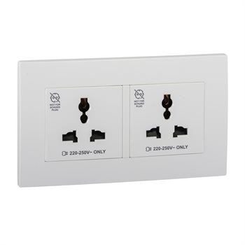 Ổ cắm đôi 3 chấu chuẩn Anh 13A KBT413S_WE_G19
