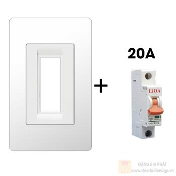 Bộ 1 MCB đơn 20A (PLXMCB1, MCB1020/4,5) LIOA dòng LX KH/LXMCB-01-1
