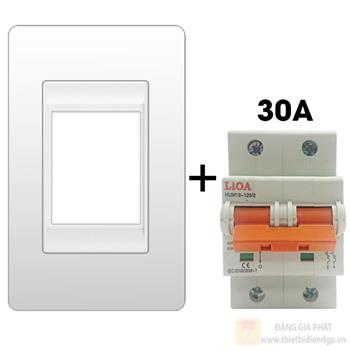 Bộ 1 MCB đôi 30A (PLXMCB2, MCB2032/4,5) LIOA dòng LX KH/LXMCB-01-2
