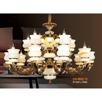 Đèn chùm nến chao đá Veronia CN-8822/15 Ø1000*H680 CN-8822/15