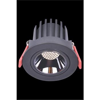 Đèn âm trần tròn Ø85 x H66 vỏ đen LA-557