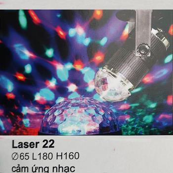 Đèn disco Laser 22 Ø65*L180*H160, cảm ứng theo nhạc Laser 22