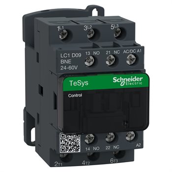 Khởi động từ TeSys Deca từ 9 đến 80A, điện áp điều khiền từ 24-500V với cuộn coil cho cả AC và DC LC1D09BNE