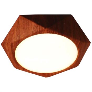 Đèn ốp nổi hợp kim nhôm cao cấp HUFA vỏ màu gỗ lục giác, 3 chế độ LGG