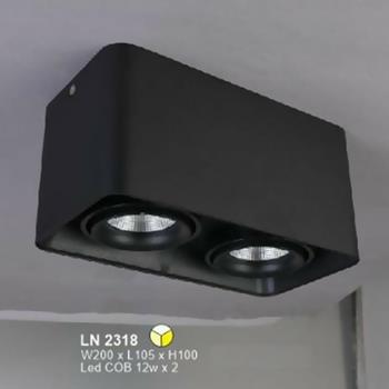 Đèn lon led cao cấp W200 x L105 x H100 vỏ đen LN-2318