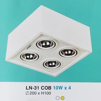 Đèn downlight ốp nổi led COB Ø200*H100-10W*4, vỏ màu trắng LN-31 COB
