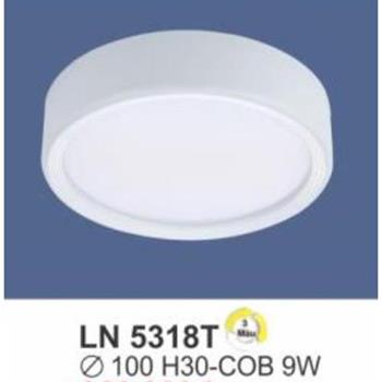 Đèn lon led COB 9W-3 màu, Ø100*H30, vỏ trắng LN 5318T