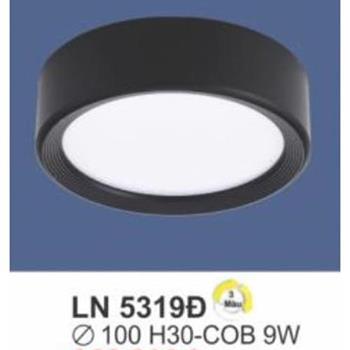 Đèn lon led COB 9W-3 màu, Ø100*H30, vỏ đen LN 5319Đ