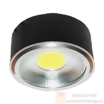 Đèn Panel trụ ốp nổi led COB 10W, Ø120*H60, vỏ đen LN 3707Đ