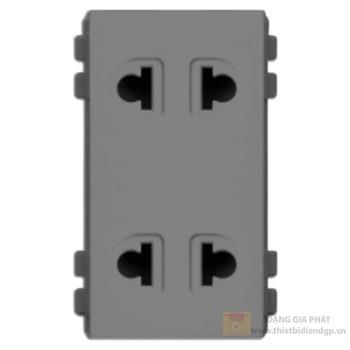 Ổ đôi hai chấu sơn màu ghi xám M3622-G M3622-G