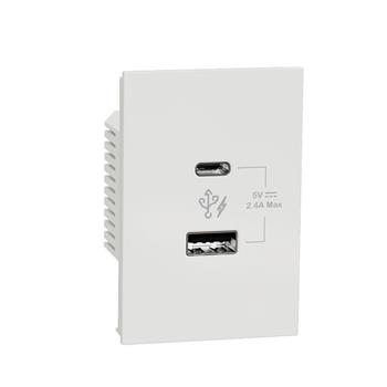 Ổ sạc USB type A+C, 2.4A, size 2S M3T_USB2_WE