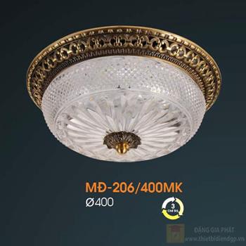 Đèn mâm ốp trần đồng Verona Ø400 - ánh sáng 3 màu MĐ-206/400MK