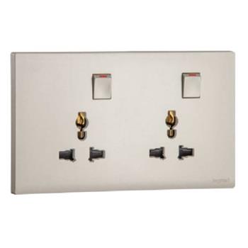 Bộ ổ cắm đôi đa năng có công tắc, 16A MEC32046CH