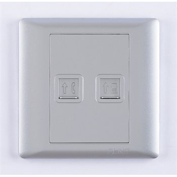 Bộ ổ cắm điện thoại 4 lõi, ổ cắm mạng Cat 6 8 lõi CHINT NEW7-G20918A Silver NEW7-G20918A