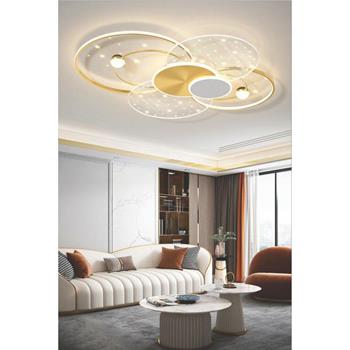 Đèn mâm led trang trí 120W vỏ vàng ML-49