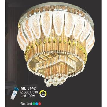 Đèn mâm pha lê Sano ML 5142 Ø600*H330 100W đế Led chuyển màu ML 5142