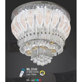 Đèn mâm pha lê Sano ML 5143 Ø600*H330 100W đế Led chuyển màu ML 5143