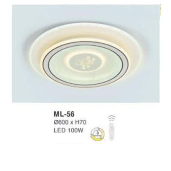 Đèn mâm led 100W tròn Ø600*H70 - 3 chế độ màu ML-56