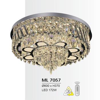 Đèn mâm led trang trí Hufa Ø600*H370 - LED 172W, ánh sáng 3 chế độ ML 7057