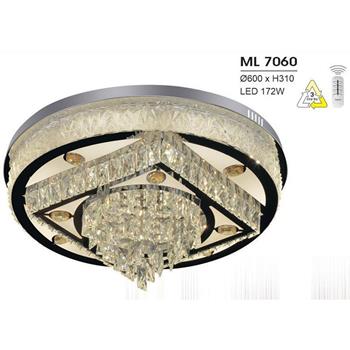 Đèn mâm led trang trí Hufa Ø600*H310 - LED 172W, ánh sáng 3 chế độ ML 7060