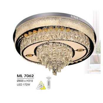 Đèn mâm led trang trí Hufa Ø600*H310 - LED 172W, ánh sáng 3 chế độ ML 7062