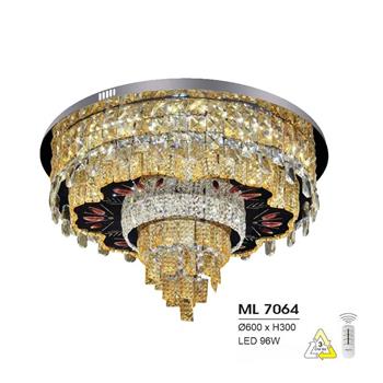 Đèn mâm led trang trí Hufa Ø600*H300 - LED 96W, ánh sáng 3 chế độ ML 7064