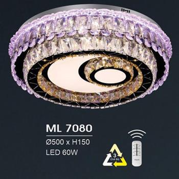 Đèn mâm led trang trí Hufa Ø500*H150 - LED 60W, ánh sáng 3 chế độ ML 7080