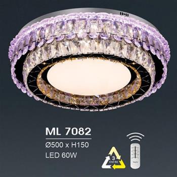 Đèn mâm led trang trí Hufa Ø500*H150 - LED 60W, ánh sáng 3 chế độ ML 7082