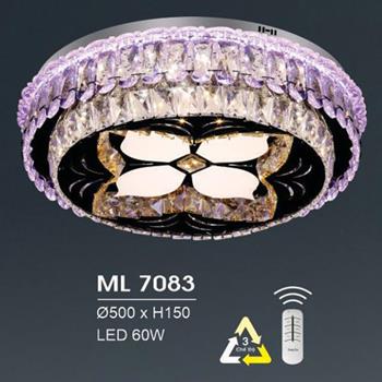 Đèn mâm led trang trí Hufa Ø500*H150 - LED 60W, ánh sáng 3 chế độ ML 7083