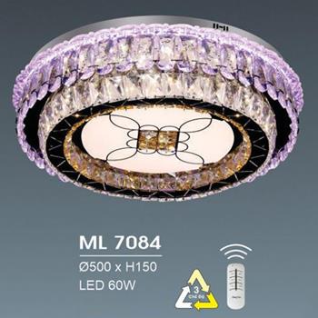 Đèn mâm led trang trí Hufa Ø500*H150 - LED 60W, ánh sáng 3 chế độ ML 7084